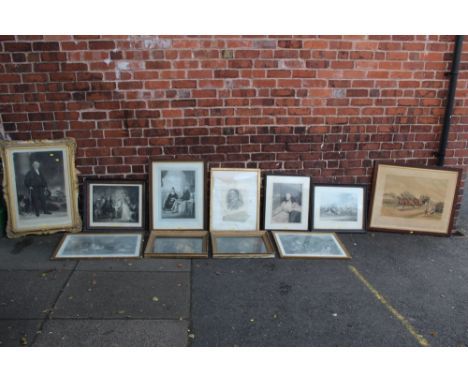 A QUANTITY OF FRAMED VINTAGE ENGRAVINGS AND PRINTS, various artists and subjects
