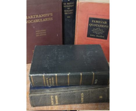 THREE TRAYS OF MOSTLY VINTAGE ASSORTED HARDBACK BOOKS, comprising fact and fictional, various dictionaries, anatomy etc., to 