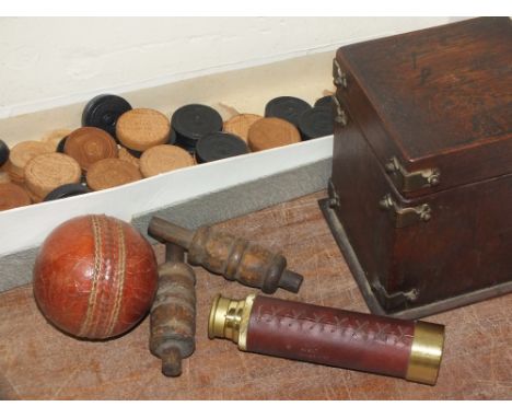 A SELECTION OF COLLECTABLES AND SUNDRIES, to include model ships, vintage ship lamp, fountain pens etc., contained in two box