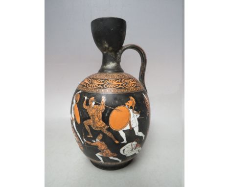 AN UNUSUAL COPELAND / SPODE FACSIMILE OF A GREEK VASE, representing the battle between the Greeks and the Amazons, found at C