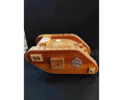 WOODEN MODEL OF BRITISH FIRST WORLD WAR TANK