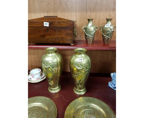 2 CHINESE BRONZE VASES