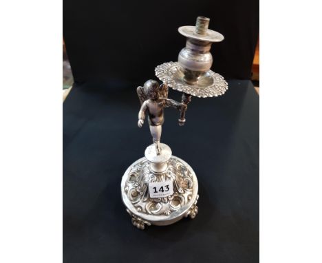 CONTINENTAL SILVER CHERUB LIGHT STAND