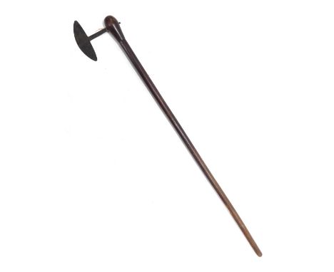 A 19thC African Zulu tribal axe, with hardwood handle, 98cm long. 