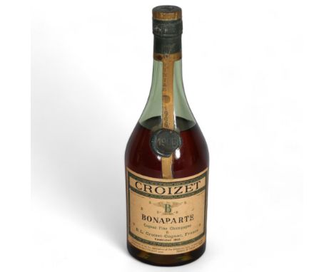 A bottle of 1906 Croizet, Bonaparte Cognac Fine Champagne, 70% proof, 1950s' bottling&nbsp;level to low neck, some cellar scu