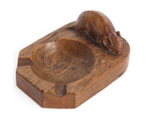 ROBERT MOUSEMAN THOMPSON OF KILBURN - oak ashtray, length 10cm
