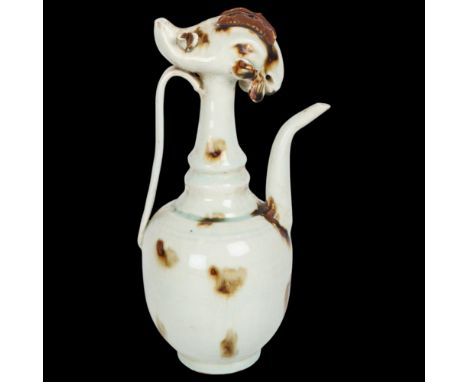 An unusual Chinese glazed pottery ewer, height 31cm&nbsp;The item is in good condition with no chips cracks or restoration, t