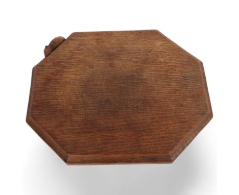 ROBERT MOUSEMAN THOMPSON OF KILBURN - oak breadboard, 30cm x 25cm