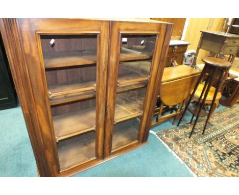 A mixed lot to include a Victorian mahogany glazed two door bookcase top 120cm wide, Jacobean style oak single gate-leg actio