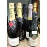 Twelve bottles of mixed sparkling wines, Italian, French & German