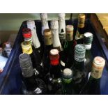 A box of assorted alcohol, includes Sherry and a box of miniatures (2)