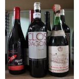 A selection of six mixed red wines