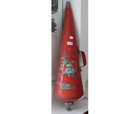 A vintage conical fire extinguisher