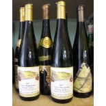 Six mixed bottles of Reisling, etc
