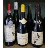 Six bottles of mixed red wine