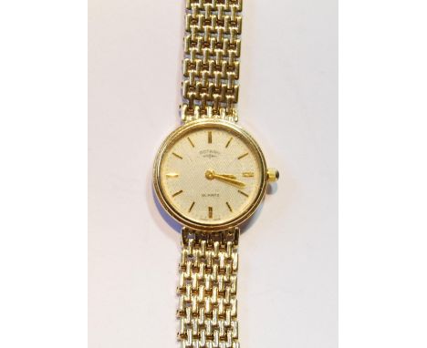 Lady's Rotary 9ct gold bracelet watch, quartz, 17g gross. 
