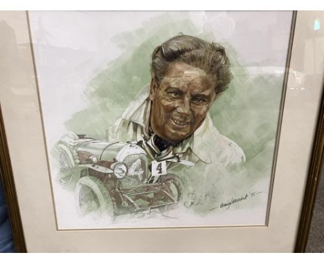 **Please note this portrait is of Wolf Barnato, not Tim Birkin as erroneously catalogued.**Signed and dated '95' by the artis
