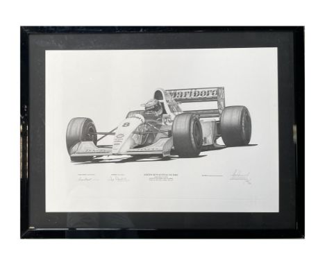 Alan Stammers superb image of the late Ayrton Senna's final finish and victory in Adelaide in 1993. The print is hand-signed 