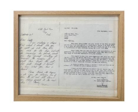 A photocopy of a most touching exchange of letters between Stirling and the Jaguar boss, Lofty England. The letter was sent f