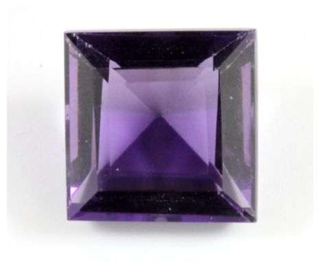 An unmounted square cut amethyst, approx. 38.20ct.