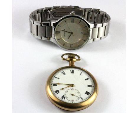 A Sekonda vintage gentleman's wristwatch and a gold plated pocket watch.