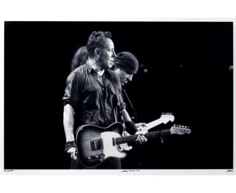 Jo Lopez: Bruce Springsteen &amp; Steve Van Zandt, Wrecking Ball tour,2012,the black and white print depicting Springsteen an
