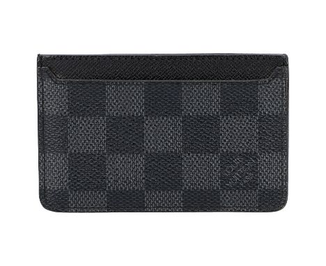 LOUIS VUITTON Kartenetui, Koll. 2012. Damier Graphite Serie. Fünf Kartenfächer. Leichte Gebrauchsspuren vorhanden. 11x7cm.| L