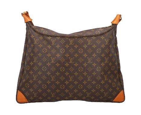 LOUIS VUITTON VINTAGE Beuteltasche "SAC BALLADE", Koll. 1990. Monogram Canvas Serie mit goldfarbener Hardware und naturbelass