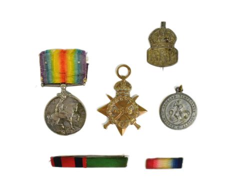 A WWI First World War medal pair awarded to one K. 1755 W.G Palmer STO. 1 (Stoker First Class) of the Royal Navy together wit