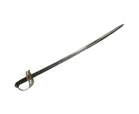 A 19th Century Victorian 1827 Pattern Rifle Officers sword. Gothic style hilt with a strung bugle, rolled quillon and rayskin