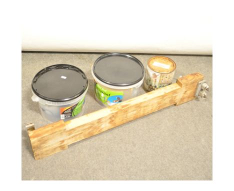 Engine test beam, Tin containing rubber bands, 2 containers with Ear Defenders, 2 x RPM meters, Fuel tanks, Tin plate, Prop B