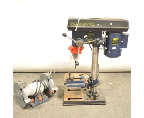 Band drill and Bench grinder.