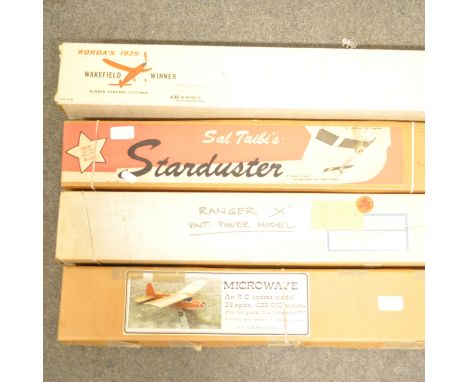 4 x AMERICAN Kits; 1939 KORDA WAKEFIELD RUBBER, STARDUSTER F/F, MICROWAVE R/C SPORT and RANGER X SPORT POWER.