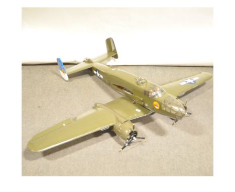 B-25 MITCHELL ARF Scale model complete with 2.4 radio, retract U/C, and 2 x GMS 2000 47A R/C glows.