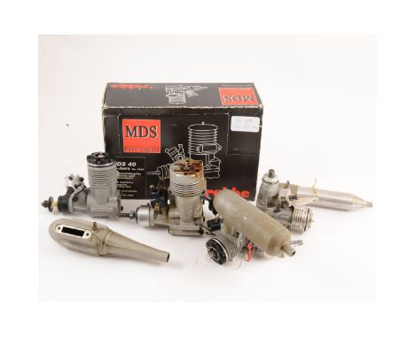 4 x R/C glows MDS 40 NIB, MIDS 25, CIPOLLA C4, AND METEOR 60.