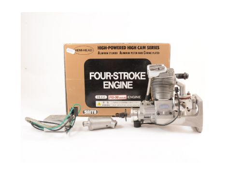 SAITO, FG-36 four-stroke petrol engine 36cc, boxed.