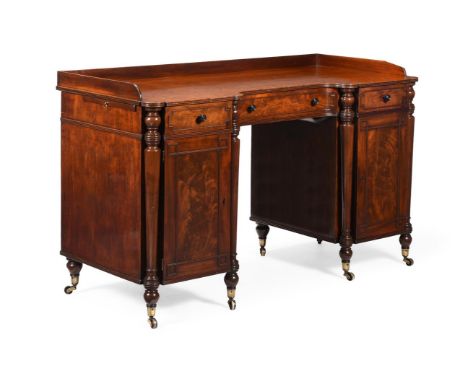 A REGENCY 'FIDDLEBACK' MAHOGANY DRESSING TABLE  ATTRIBUTED TO GILLOWS, CIRCA 1815 88cm high, 137cm wide, 61cm deep Provenance