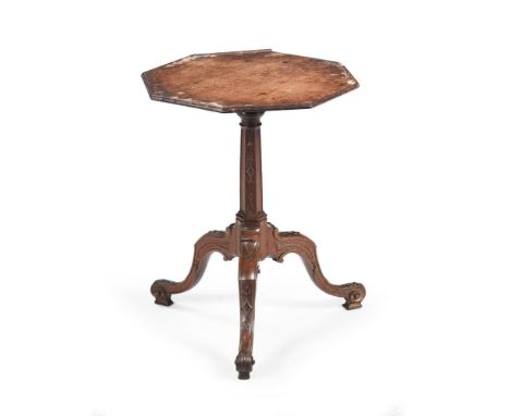 A GEORGE III MAHOGANY TRIPOD TABLE IN THE MANNER OF THOMAS CHIPPENDALE, CIRCA 1770 62.5cm high, the octagonal top 48cm wide, 