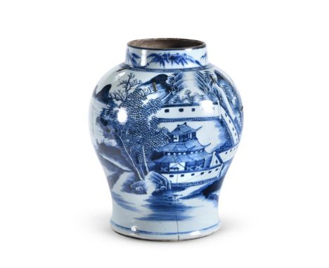 A BLUE AND WHITE PORCELAIN VASE CHINESE, 18TH CENTURY 36cm high  Provenance: Property from the Phillip Lucas Collection, Spit