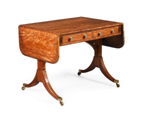 Y&nbspA GEORGE III SATINWOOD AND AMARANTH CROSSBANDED SOFA TABLE ATTRIBUTED TO GILLOWS, CIRCA 180073.5cm high, 94cm wide (une