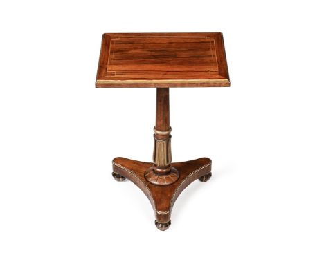 Y&nbspA REGENCY ROSEWOOD AND PARCEL GILT OCCASIONAL TABLE CIRCA 1815 65cm high, the top 46cm wide x 38cm deep    Condition Re