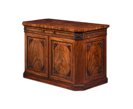 AN IMPORTANT REGENCY MAHOGANY SIDE CABINET ATTRIBUTED TO GILLOWS, CIRCA 1815This exceptional plinth-supported Library Commode