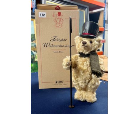 Steiff, 'Christmas Caroller', 26cm, boxed.