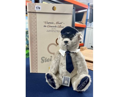 Steiff, 'Captain Mach, The Concorde' grey, 33cm, boxed.