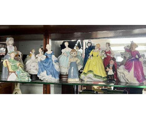 Royal Doulton, ten ladies including 'Ascot, Masque, My Love' also one Nao figure and Royal Doulton 'Trotty Veck' etc.