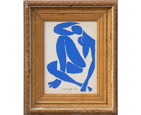 HENRI MATISSE 'Nu Bleu III', original lithograph from the 1954 edition, after Matisse's cut outs, printed by Mourlot, 36cm x 