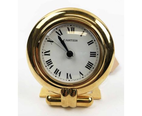 CARTIER CLOCK, 9cm H x 8cm W. 