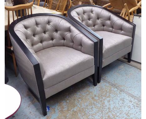 ATTRIBUTED TO THE SOFA AND CHAIR COMPANY CHARLOTTE TUB CHAIRS, a pair, 74cm. (2)