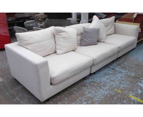 CAMERICH CLOUDS SOFA, ivory white fabric upholstered, 300cm W approx. (slight faults)