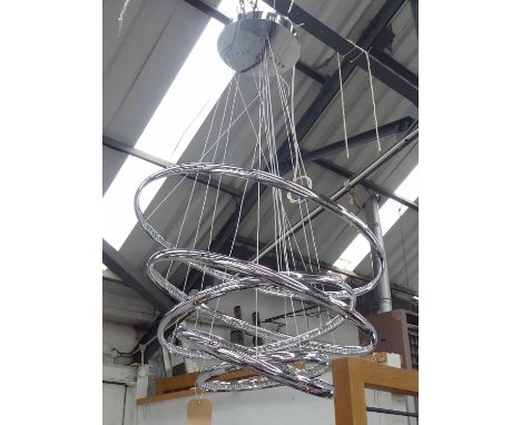 CHANDELIER, contemporary quadratic loop design, 42cm x 70cm.